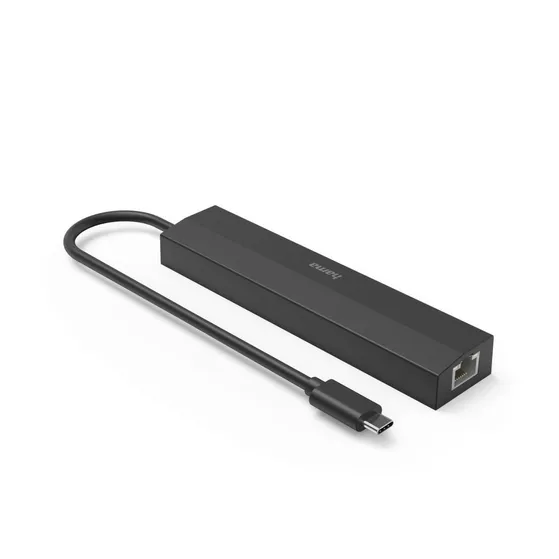 Hama USB-C Hub Multiport 6 Ports 3 x USB-A USB-C  HDMI LAN/Ethernet Zwart