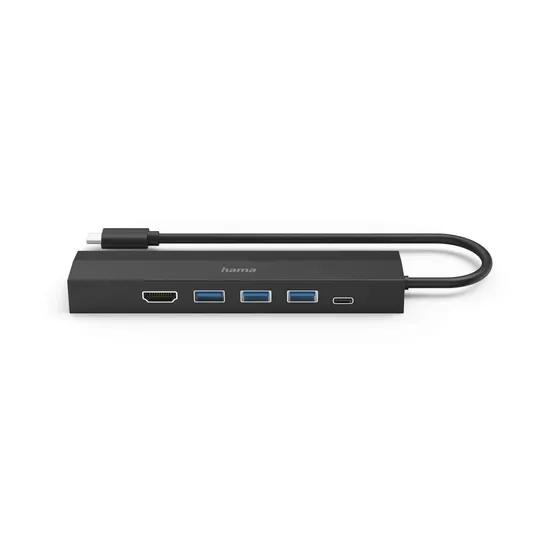 Hama USB-C Hub Multiport 6 Ports 3 x USB-A USB-C  HDMI LAN/Ethernet Zwart