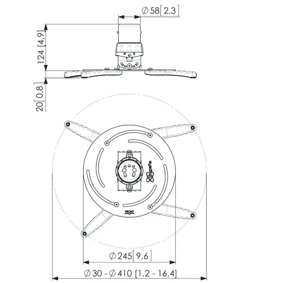 Vogels PPC 2500 Zilver