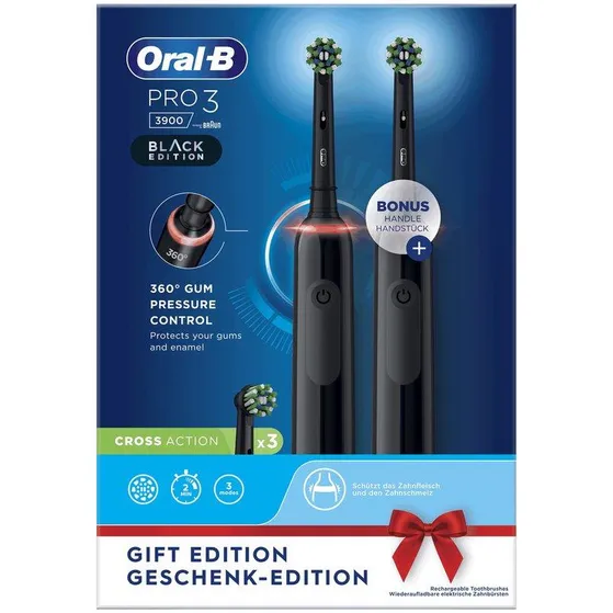 Oral B Pro 3 3900 duo handle Zwart