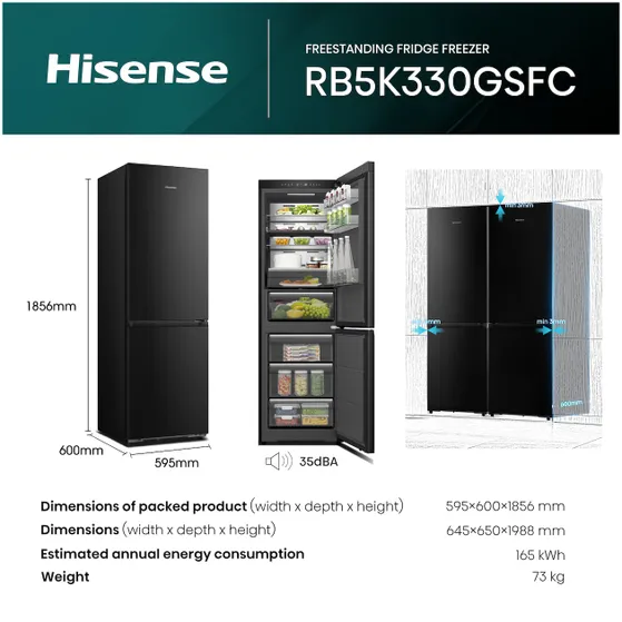 Hisense RB5K330GSFC Zwart
