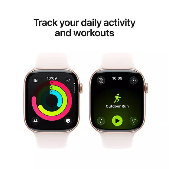 Apple Watch Series 11 GPS 46mm Rose Gold Aluminium Case met Light Blush Sport Band - M/L Rose/goud