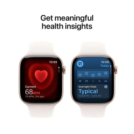 Apple Watch Series 11 GPS 46mm Rose Gold Aluminium Case met Light Blush Sport Band - S/M Rose/goud