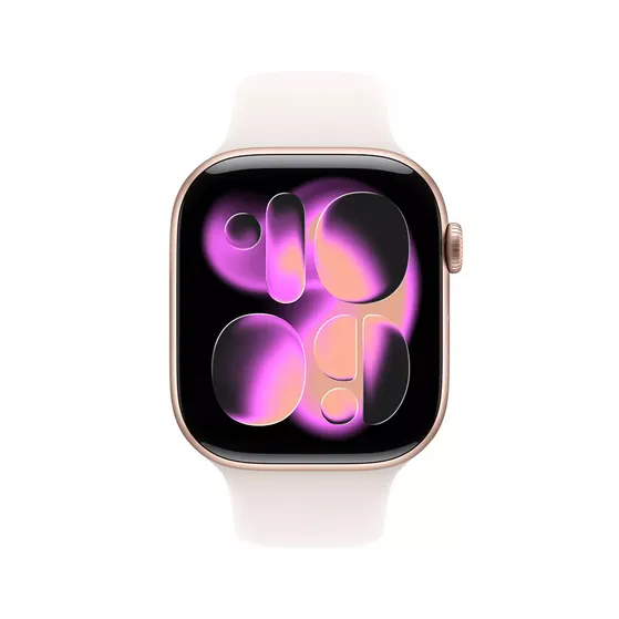 Apple Watch Series 11 GPS 46mm Rose Gold Aluminium Case met Light Blush Sport Band - S/M Rose/goud