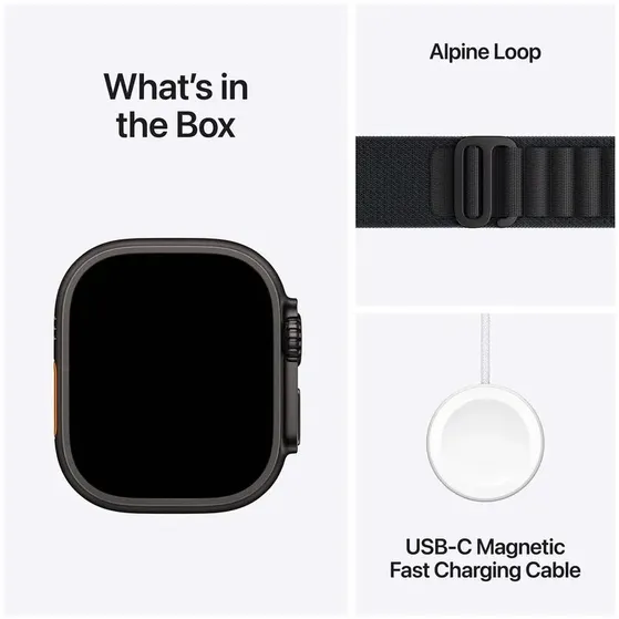 Apple Watch Ultra 3 GPS + Cellular 49mm met Alpine Loop - Large Zwart