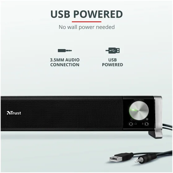 Trust Asto Sound Bar PC Speaker Zwart