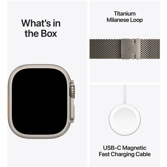 Apple Watch Ultra 3 GPS + Cellular 49mm met Milanese Loop - Large Beige