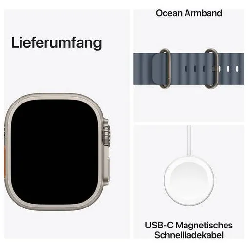 Apple Watch Ultra 3 GPS + Cellular 49mm met Ocean Band Beige