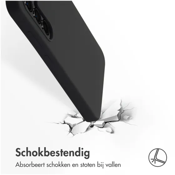 Accezz Liquid Silicone Backcover met MagSafe voor Samsung Galaxy S24 FE Zwart