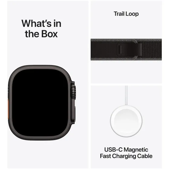Apple Watch Ultra 3 GPS + Cellular 49mm met Trail Loop - S/M Zwart
