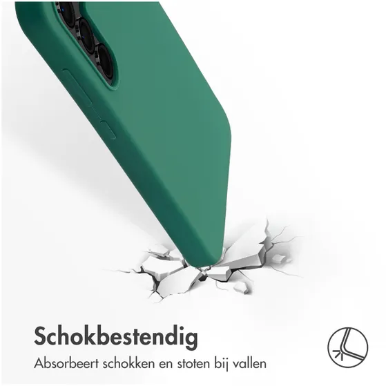 Accezz Liquid Silicone Backcover met MagSafe voor Samsung Galaxy S24 FE Groen