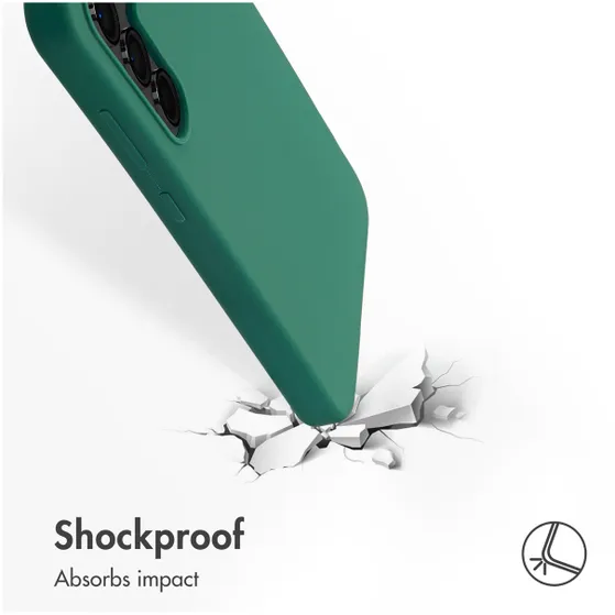 Accezz Liquid Silicone Backcover met MagSafe voor Samsung Galaxy S24 FE Groen