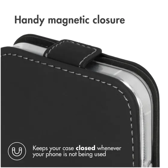 Accezz Flipcase voor Apple iPhone 12 (Pro) Zwart