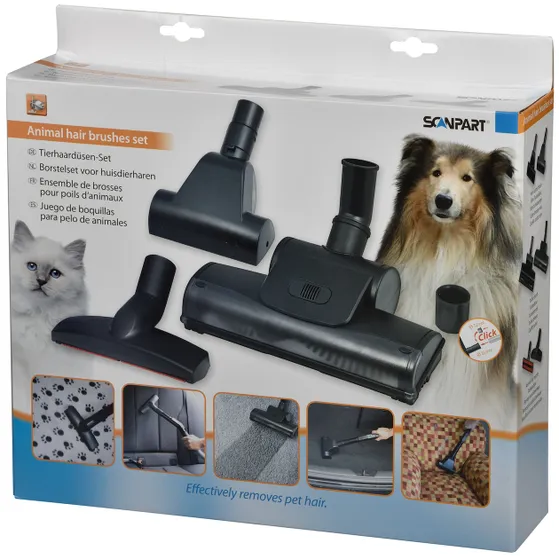 Scanpart borstelset voor huisdierharen 32+35mm Zwart