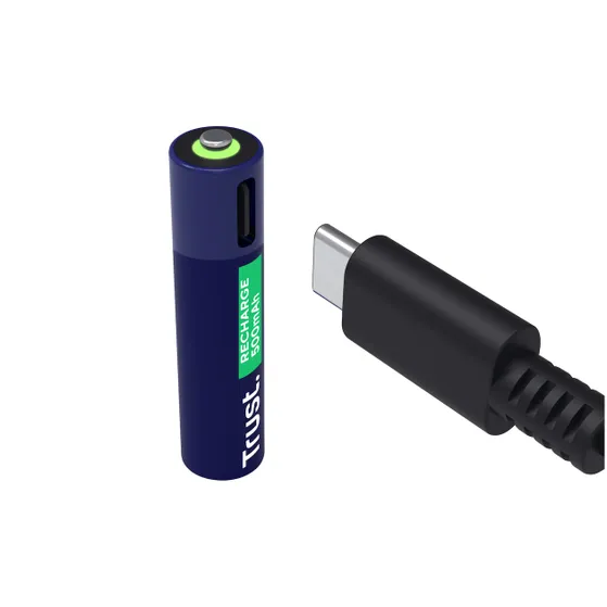 Trust Via USB-C oplaadbare AAA-batterijen (2 stuks)