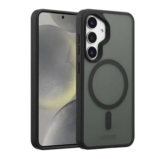 Accezz Rugged Frosted MagSafe Backcover voor Samsung Galaxy S25 Zwart