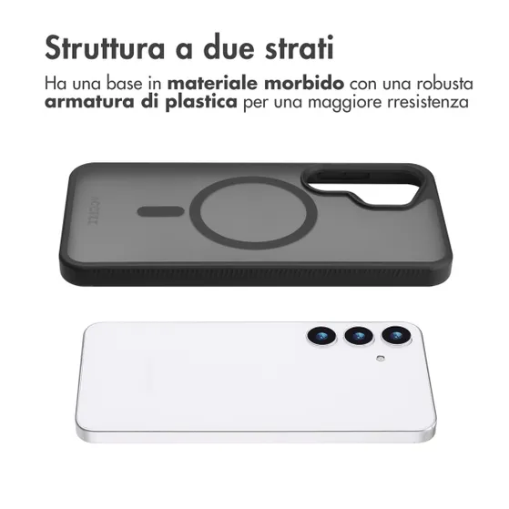 Accezz Rugged Frosted MagSafe Backcover voor Samsung Galaxy S25 Zwart