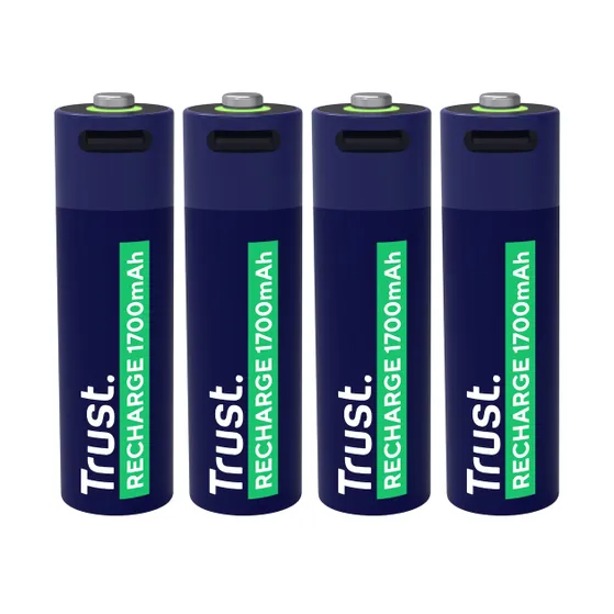 Trust Via USB-C oplaadbare AA-batterijen (4 stuks)