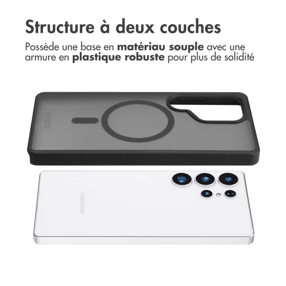Accezz Rugged Frosted MagSafe Backcover voor Samsung Galaxy S25 Ultra Zwart