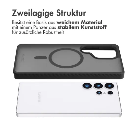 Accezz Rugged Frosted MagSafe Backcover voor Samsung Galaxy S25 Ultra Zwart