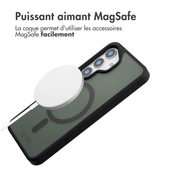 Accezz Rugged Frosted MagSafe Backcover voor Samsung Galaxy S25 Ultra Zwart