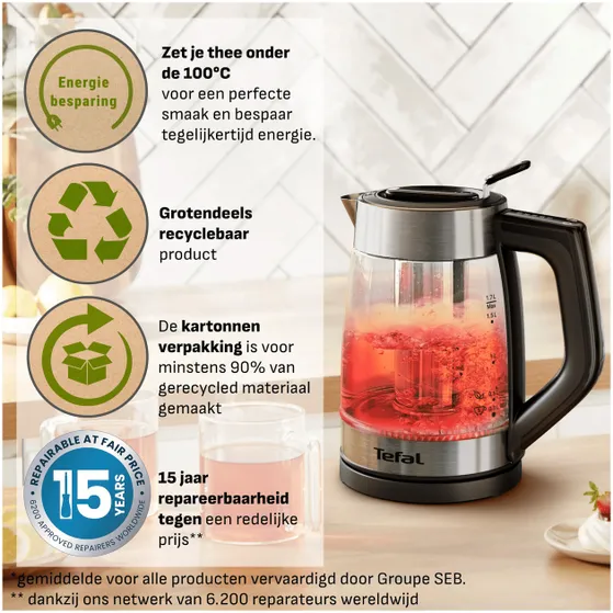 Tefal BJ760D Element glass Rvs