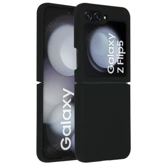 Accezz Liquid Silicone Backcover Samsung Galaxy Z Flip 5 Zwart
