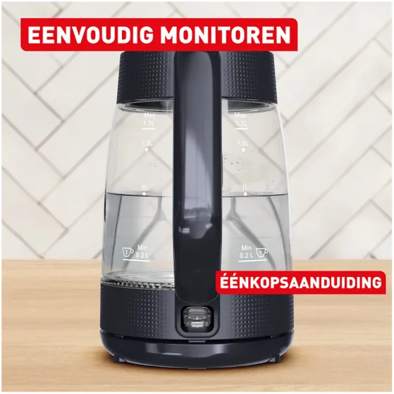 Tefal KO2G08 Morning glass Zwart