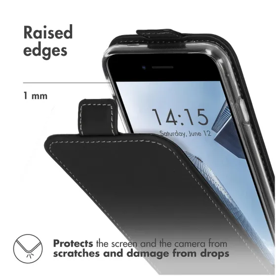 Accezz Flipcase voor Apple iPhone SE (2022 / 2020) / 8 / 7 Zwart