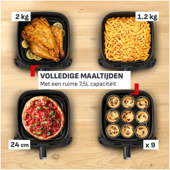 Tefal EY8618 Easy Fry Mega Compact 7.5 L Zwart