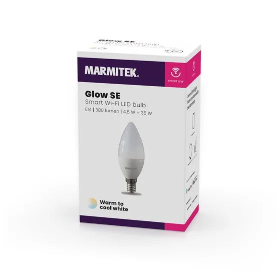 Marmitek GLOW SE - Smart Wi-Fi LED bulb - E14 | 380 lumen | 4.5 W = 35 W Wit