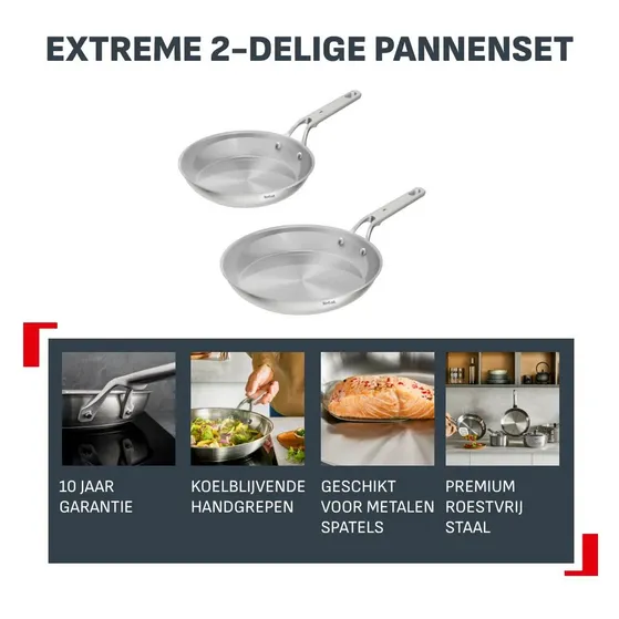 Tefal Set KP 24/28 cm (zonder coating)