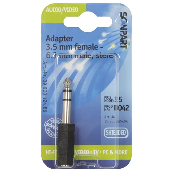 Scanpart audio adapter 3.5mm jack - 6.3mm koptelefoon