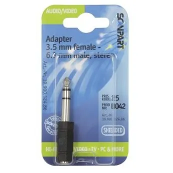 Scanpart audio adapter 3.5mm jack - 6.3mm koptelefoon