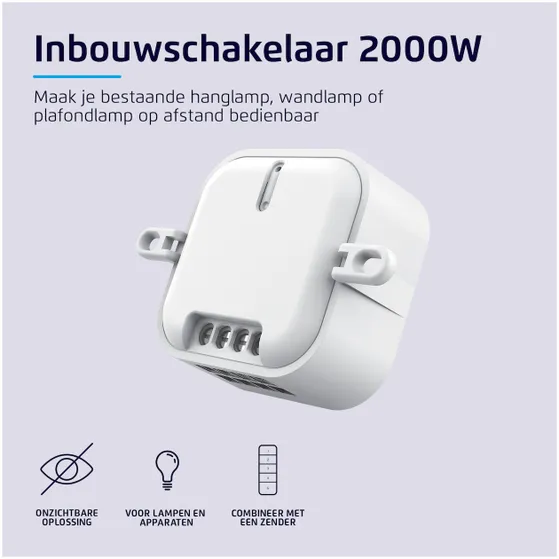KlikAanKlikUit ACM-2000 Inbouwschakelaar tot 2000W Wit