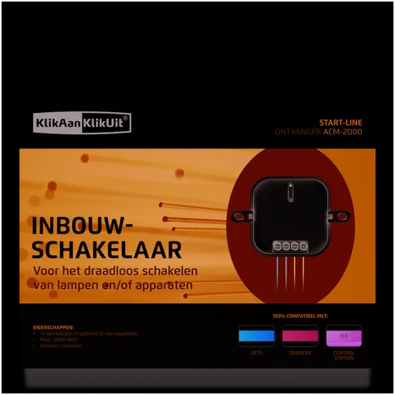 KlikAanKlikUit ACM-2000 Inbouwschakelaar tot 2000W Wit