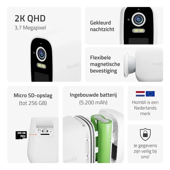 Hombli Battery Cam 2K Wit