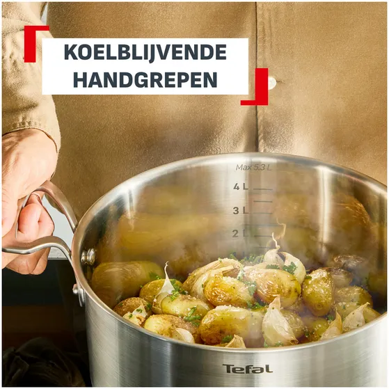 Tefal Set 5-delig (hoge kookpan 22 steelpan 18 kookpan 16/20/24)