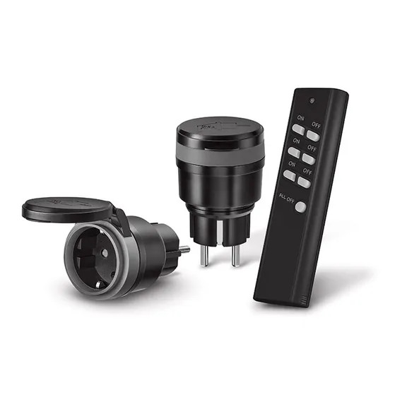 KlikAanKlikUit AGC2-3500R stekkerset buiten met 2 stekkers & afstandsbediening Zwart