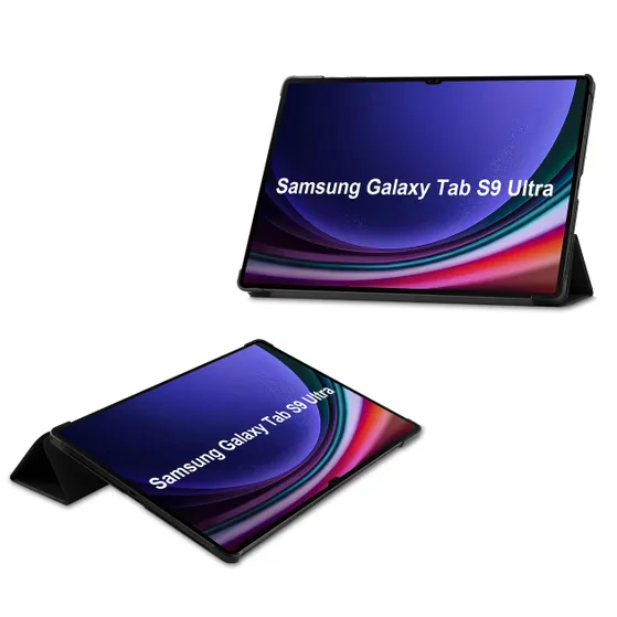 Accezz Trifold Bookcase Samsung Galaxy Tab S9 Ultra Zwart