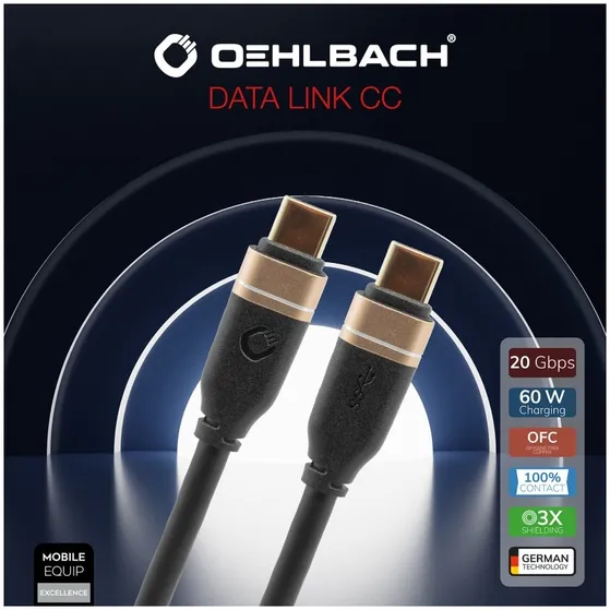 Oehlbach Data Link CC 4.0 cable 3m Zwart
