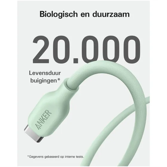 Anker 543 Eco-friendly Bio-TPU C-C Green 6ft