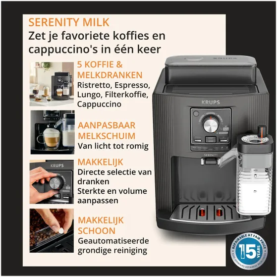 Krups Serenity Milk Zwart