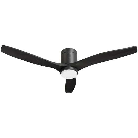 Hombli Smart Ceiling Fan & Light - Black & Black Wood