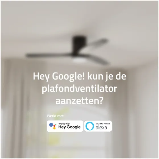 Hombli Smart Ceiling Fan & Light - Black & Black Wood