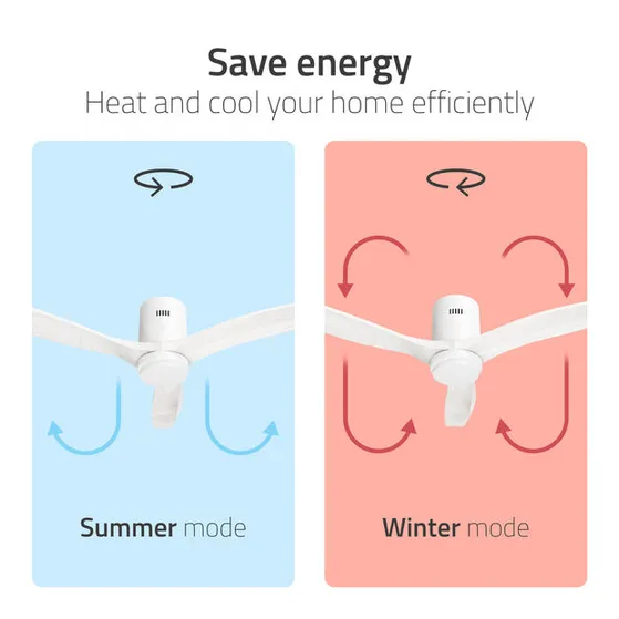 Hombli Smart Ceiling Fan & Light - White & White Wood