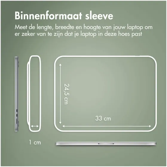 Accezz Leather hoes voor MacBook 14 inch Zwart