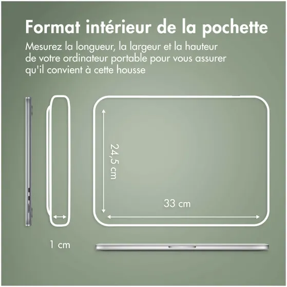 Accezz Leather hoes voor MacBook 14 inch Zwart