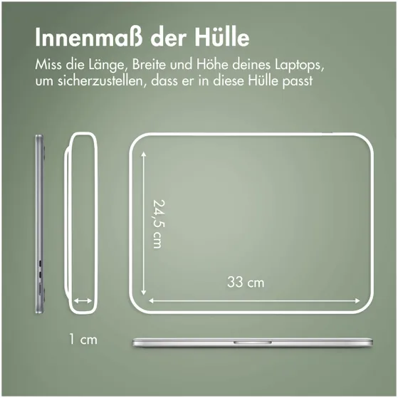 Accezz Leather hoes voor MacBook 14 inch Zwart