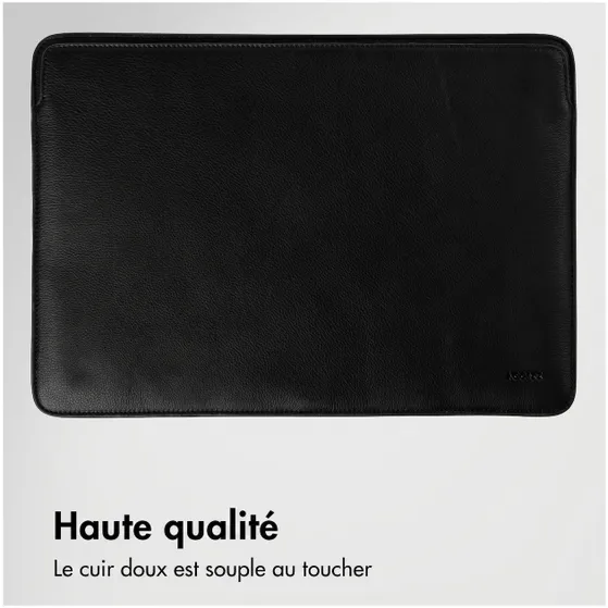 Accezz Leather hoes voor MacBook 14 inch Zwart